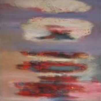 Schilderij getiteld "Cloud Cover" door Scott Spencer, Origineel Kunstwerk, Olie Gemonteerd op Frame voor houten brancard