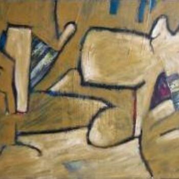Картина под названием "Dog Park" - Scott Spencer, Подлинное произведение искусства, Масло Установлен на Деревянная рама для…