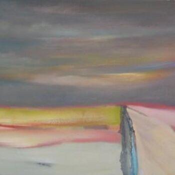 Painting titled "End of the Road" by Scott Spencer, Original Artwork, Oil Mounted on Wood Stretcher frame