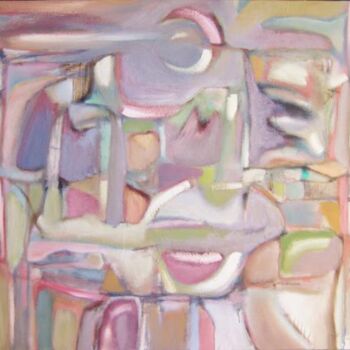 Painting titled "Trying to Smile" by Scott Spencer, Original Artwork, Oil Mounted on Wood Stretcher frame