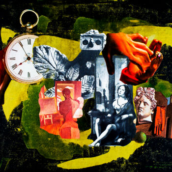 Collages titulada "Zeichen und Symbole…" por Sebastian Herrling, Obra de arte original, Collages