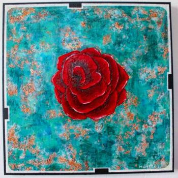 Schilderij getiteld "Oxyde de Rose" door Sebastian Montes, Origineel Kunstwerk, Acryl