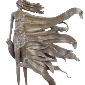 Skulptur mit dem Titel "Flow" von Seda Eyuboglu, Original-Kunstwerk, Bronze