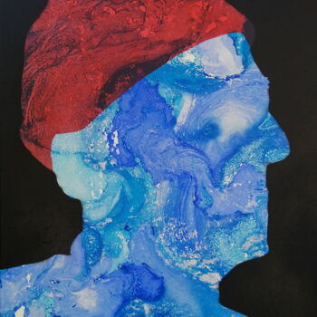 Painting titled "JACQUES COUSTEAU" by Segutoart, Original Artwork, Spray paint Mounted on Wood Stretcher frame