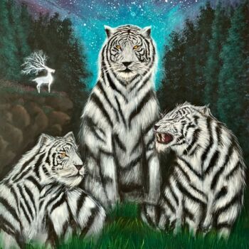"Tigers" başlıklı Tablo Sema Mente tarafından, Orijinal sanat, Akrilik