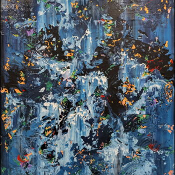 Painting titled "Abstract 2317" by Alex Senchenko, Original Artwork, Acrylic Mounted on Wood Stretcher frame