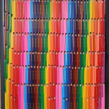 Collages titulada "série crayons de co…" por Serge Arnaud, Obra de arte original, Collages