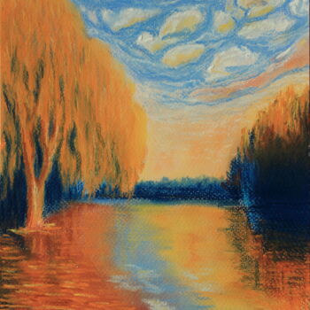 Pittura intitolato "Autumn light" da Serge Ra, Opera d'arte originale, Pastello