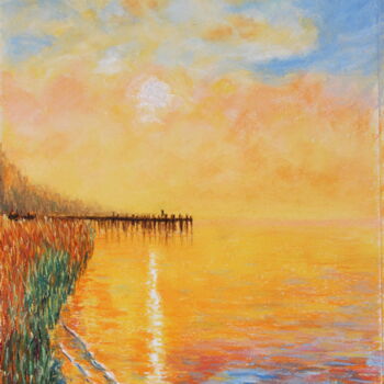 Pintura titulada "Morning. Curonian." por Serge Ra, Obra de arte original, Pastel