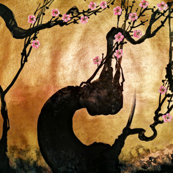 Pittura intitolato "Sakura" da Serge Sunne, Opera d'arte originale, Acrilico