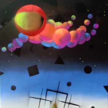 Pintura titulada "Flying over superst…" por Sergei Andreev, Obra de arte original, Pintura al aerosol