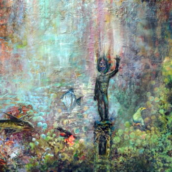 Peinture intitulée "Call of Atlantis" par Sergei Lisitsyn, Œuvre d'art originale, Huile