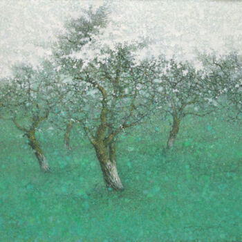 Peinture intitulée "Garden" par Sergej Pisarenko, Œuvre d'art originale, Huile