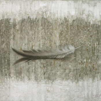 Painting titled "Feather" by Sergej Pisarenko, Original Artwork, Oil