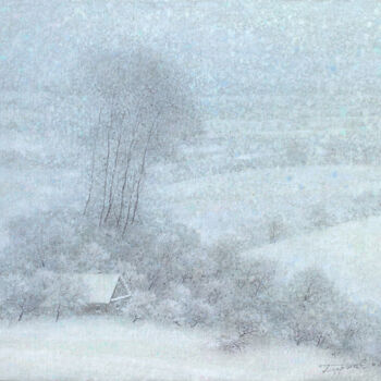 Malerei mit dem Titel "Snowy distances" von Sergej Pisarenko, Original-Kunstwerk, Öl