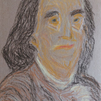 Drawing titled "Benjamin Franklin p…" by Sergej Danko, Original Artwork, Pastel