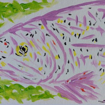 Painting titled "Rainbow Trout" by Sergej Danko, Original Artwork, Acrylic