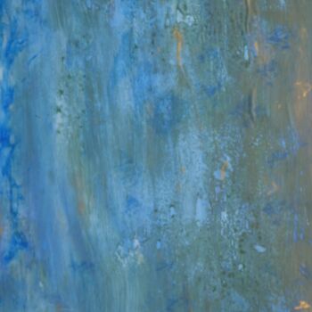 Pintura titulada "Chute bleue 2" por Serge Leroux, Obra de arte original, Acrílico Montado en Otro panel rígido