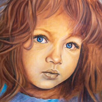 Pintura titulada "portrait of a girl" por Sergey Belikov, Obra de arte original, Oleo Montado en Bastidor de camilla de made…