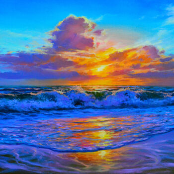 Pintura titulada "Seascape (ART003500…" por Sergey Kolodyazhniy, Obra de arte original, Oleo