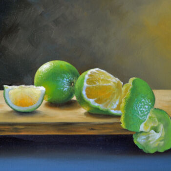 Painting titled "Still life with Lime" by Sergey Kolodyazhniy, Original Artwork, Oil