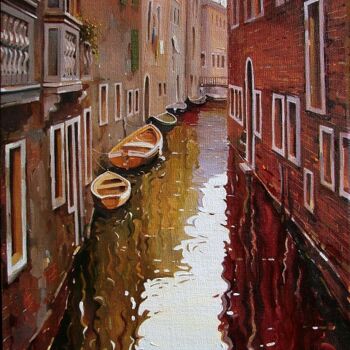 Painting titled "Venice. Morning. Af…" by Sergey Potikha, Original Artwork, Oil