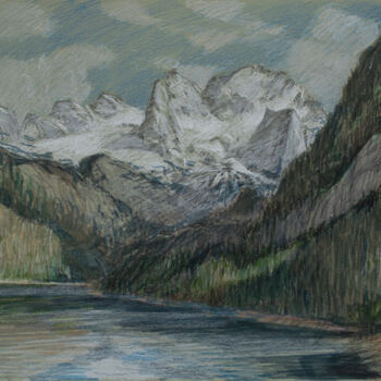 "Austrian mountains" başlıklı Resim Sergey Sovkov tarafından, Orijinal sanat, Mum boya