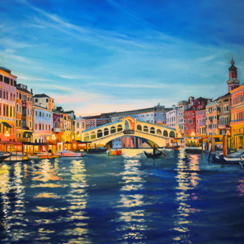 绘画 标题为“Evening in Venice.” 由Sergey Lutsenko, 原创艺术品, 油