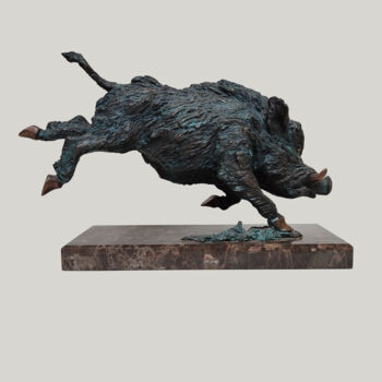 Escultura titulada "Boar" por Serhii Brylov, Obra de arte original, Bronce
