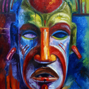 Peinture intitulée "Colorful mask of Tr…" par Serhii Voichenko, Œuvre d'art originale, Huile