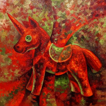 Painting titled "Unicorn" by Serhii Voichenko, Original Artwork, Oil