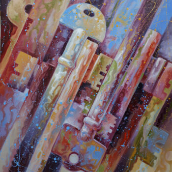Картина под названием "The keys" - Serhii Voichenko, Подлинное произведение искусства, Масло