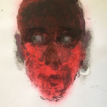 Malerei mit dem Titel "Red Head" von Sergii Shkoliar, Original-Kunstwerk, Acryl