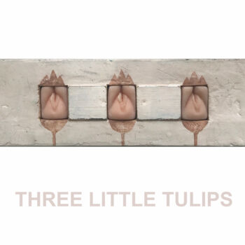 Scultura intitolato "Three Small Tulips" da Sergii Shkoliar, Opera d'arte originale, Acrilico Montato su Pannello di legno
