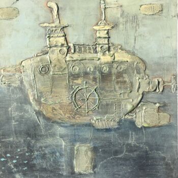 "Sub Marine" başlıklı Tablo Sergii Shkoliar tarafından, Orijinal sanat, Petrol Ahşap panel üzerine monte edilmiş