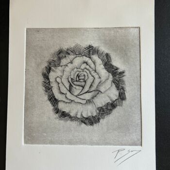 Printmaking titled "ROSA" by Ramón Serra, Original Artwork, Etching