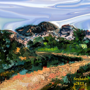 Digital Arts titled "Dirt Raod-2" by Sesha, Original Artwork, Oil