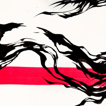 Rysunek zatytułowany „Red line” autorstwa Sha, Oryginalna praca, Atrament