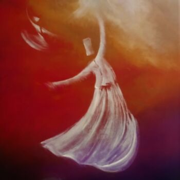 Painting titled "Whirling Dervishes…" by Shafique Farooqi, Original Artwork, Oil