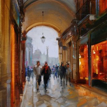 Painting titled "Directly to Piazza…" by Shalaev Alexey, Original Artwork, Oil