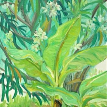 Pittura intitolato "Oleander" da Shanlin Shu, Opera d'arte originale, Olio