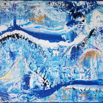 제목이 "Ocean"인 미술작품 Shanon Bee로, 원작, 아크릴 나무 들것 프레임에 장착됨
