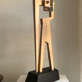 Sculpture titled "Odd Fellow" by Sheraya_berlin, Original Artwork, Wood