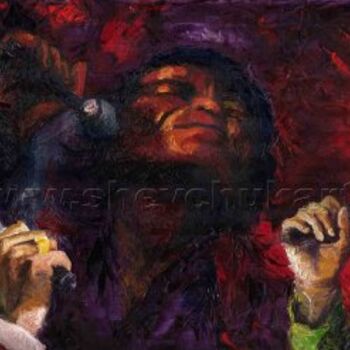 Peinture intitulée "Jazz James Brown" par Yuriy Shevchuk, Œuvre d'art originale, Huile