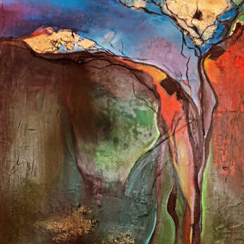 Картина под названием "La création 3" - Farkhondeh Sheibanikia (Farah), Подлинное произведение искусства, Масло Установлен н…