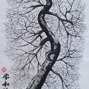 Painting titled "winter tree2" by So Hyon Kim, Original Artwork, Ink