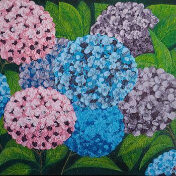 Malarstwo zatytułowany „dream of hydrangea4” autorstwa So Hyon Kim, Oryginalna praca, Akryl