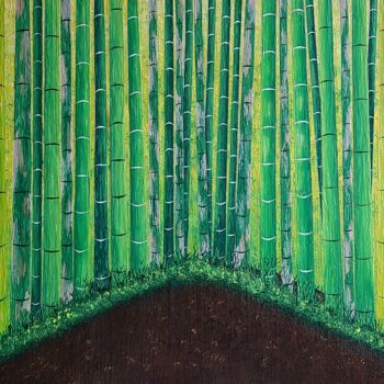 Malarstwo zatytułowany „bamboo grove1” autorstwa So Hyon Kim, Oryginalna praca, Akryl