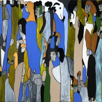 Peinture intitulée "Discussion II" par Sidelma Castro, Œuvre d'art originale, Acrylique