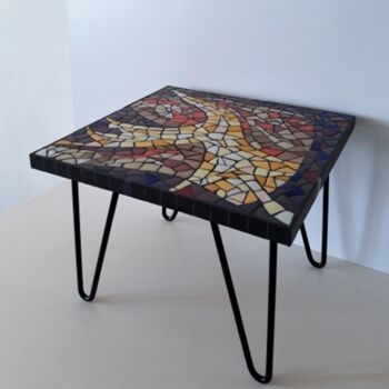 Design mit dem Titel "Table basse jaune v…" von Signature Mosaique ®, Original-Kunstwerk, Möbel